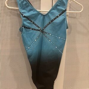 GK Blue and Black Performance Leotard